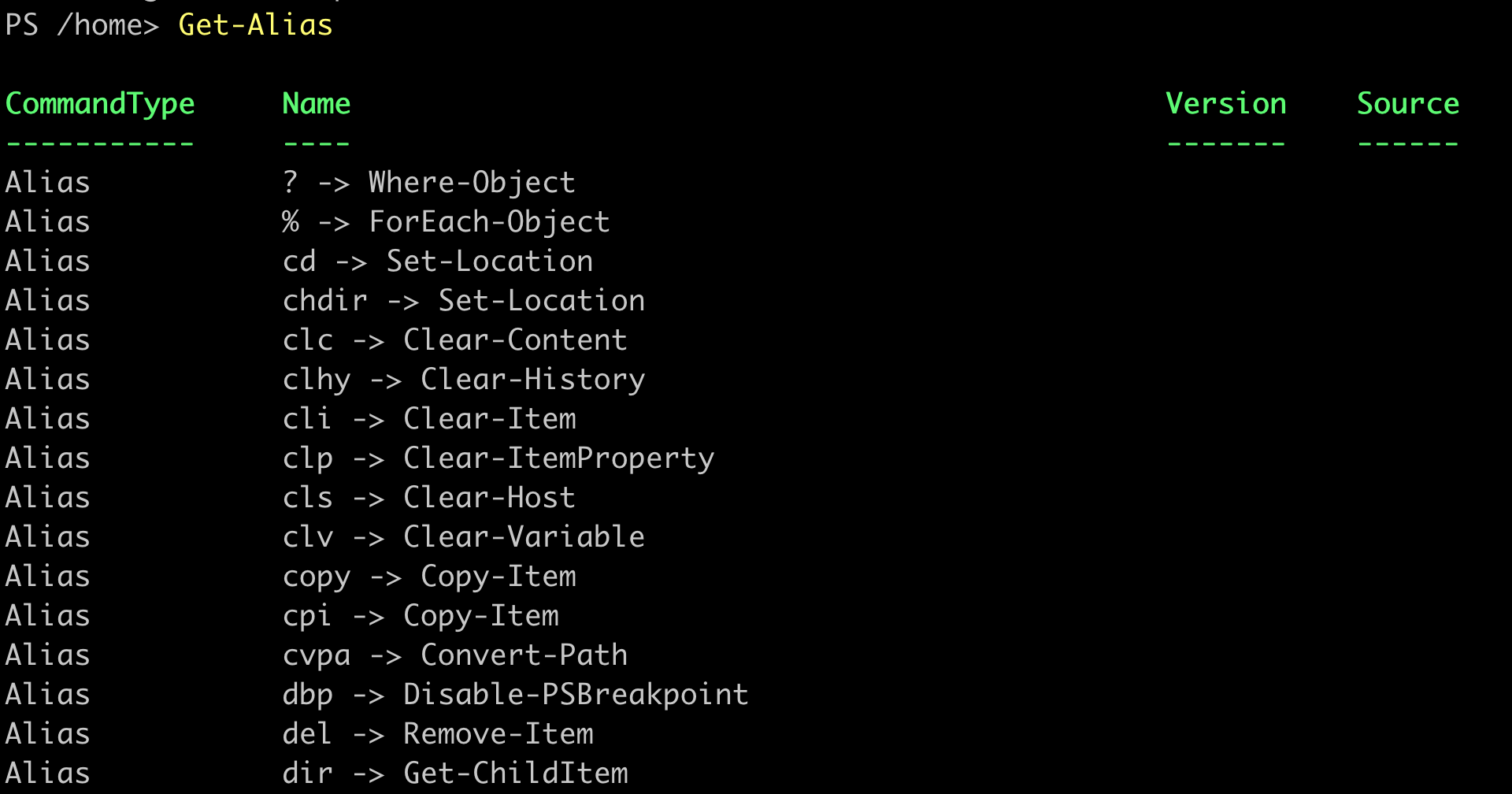 powershell コマンド 一覧